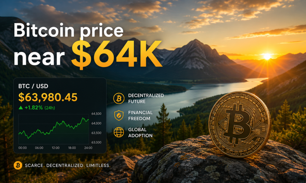 Bitcoin price near $64K
